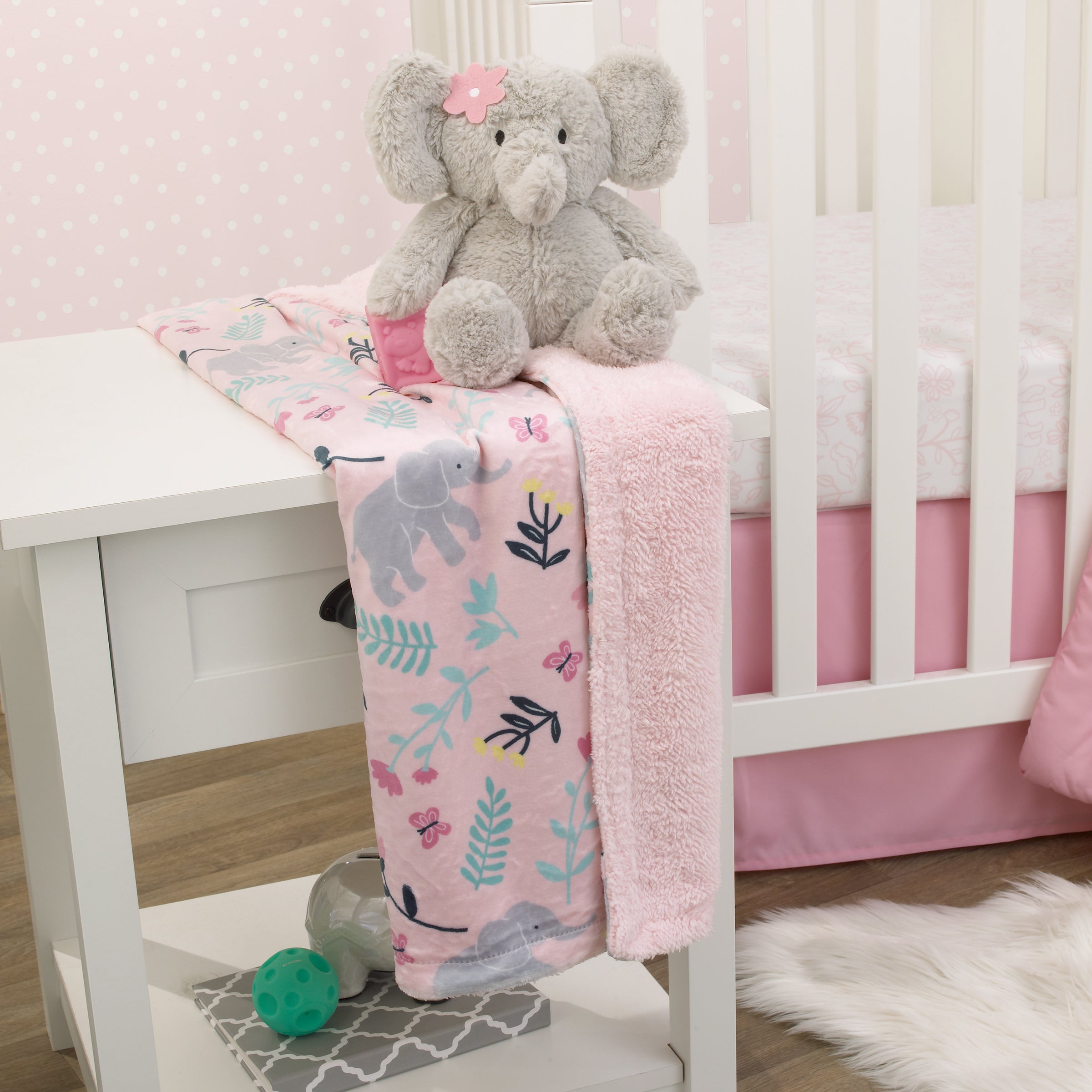 Floral Elephant Pink Super Soft Baby Blanket