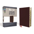 NIV, Thinline Reference Bible, Bonded Leather, Burgundy, Red Letter Edition, Indexed, Comfort Print - Bonded Leather