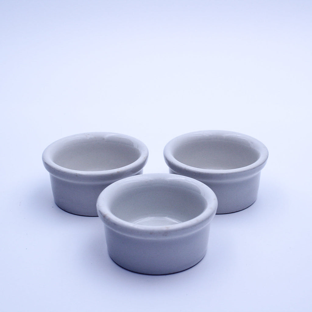 Hall China #362 White Ceramic Ramekin Set - Compact Serving