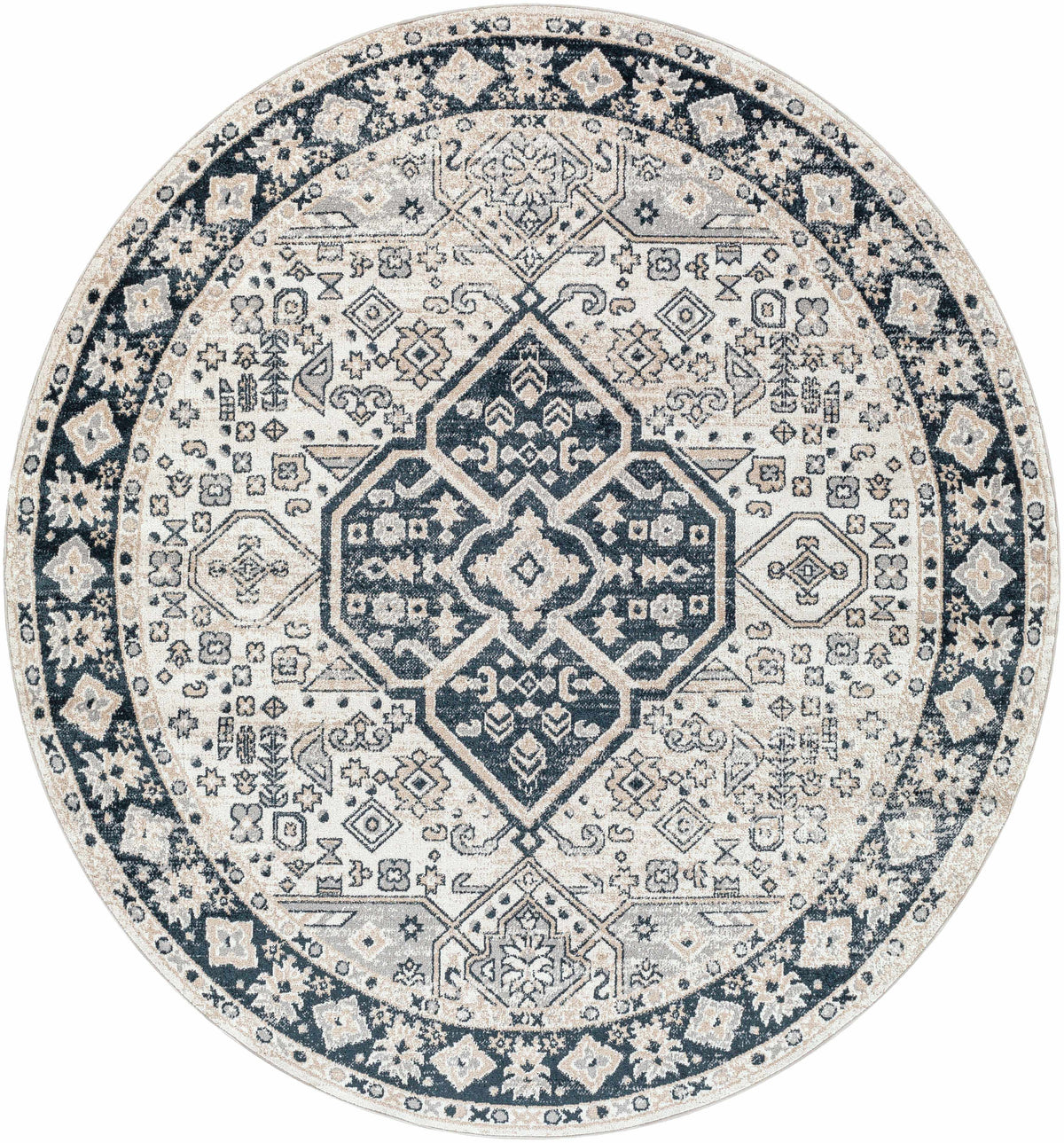 Cabacungan Cream & Gray Washable Area Rug - Clearance