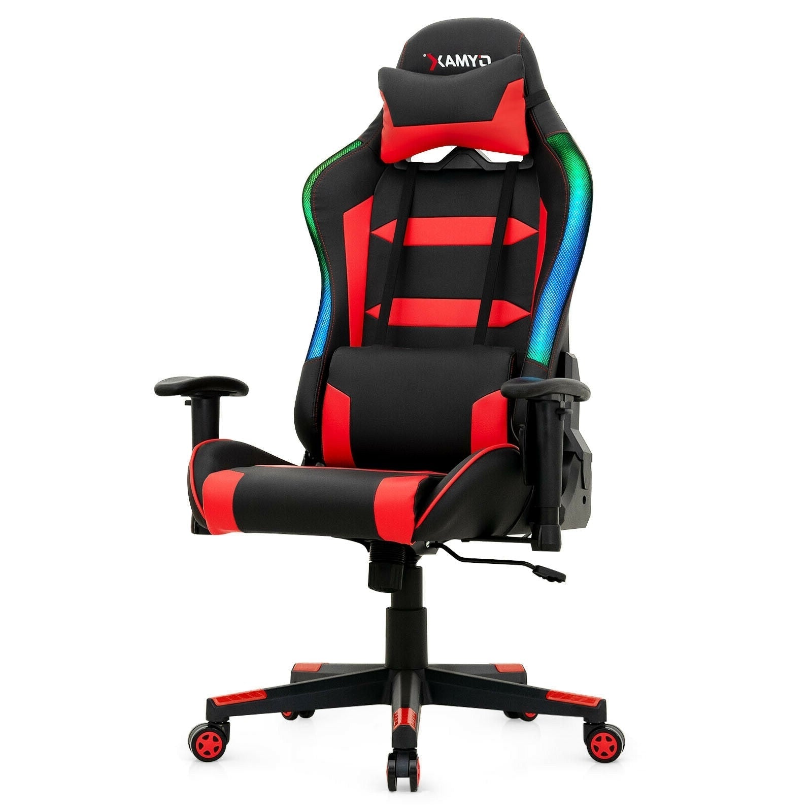 Adjustable Swivel Gaming Chair with LED Lights and Remote