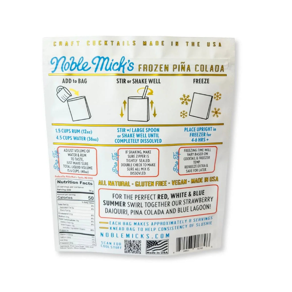 Red, White & Blue Frozen Cocktail Mix | Noble Mick's