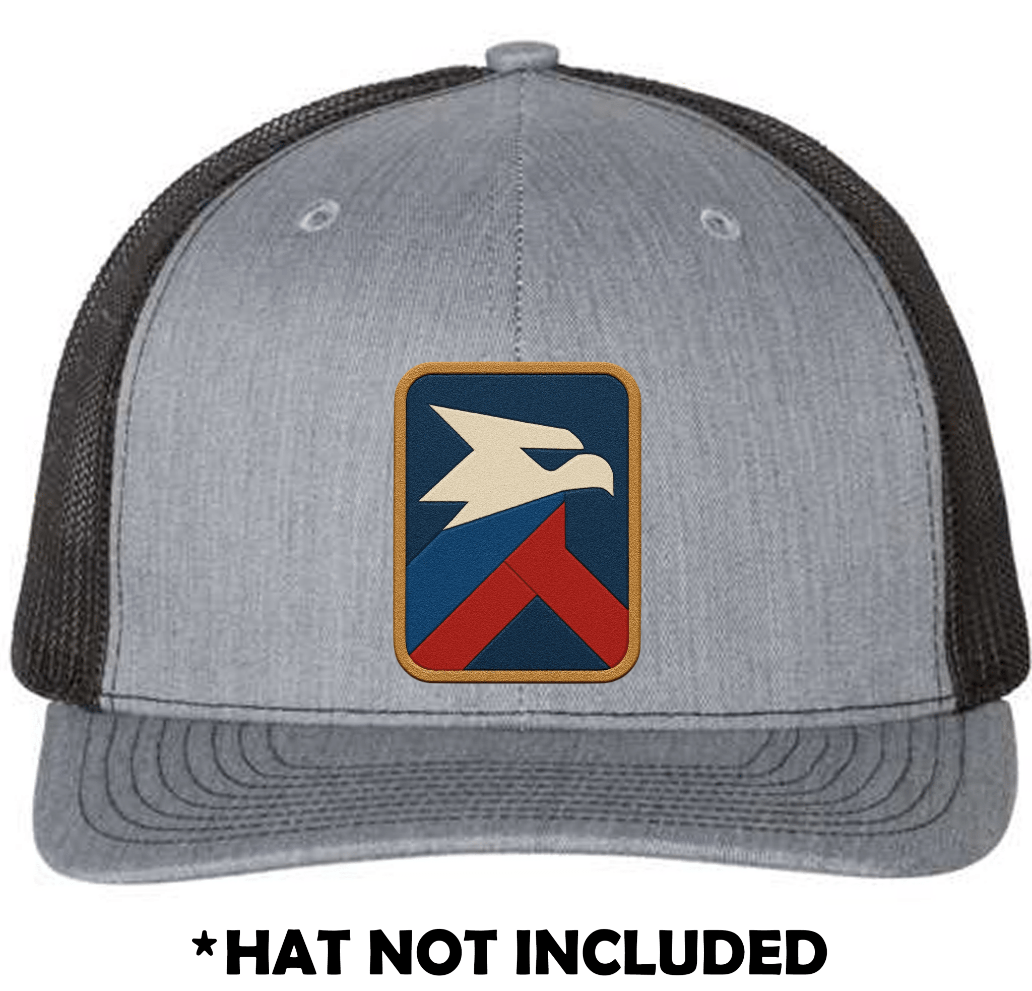 Red/White/Blue Eagle Head UV Printed Hat Patch