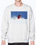 Skiing Bunny Hops, Cozy Unisex Winter Apparel, Moss Apparel, Unisex Crewneck Sweatshirt