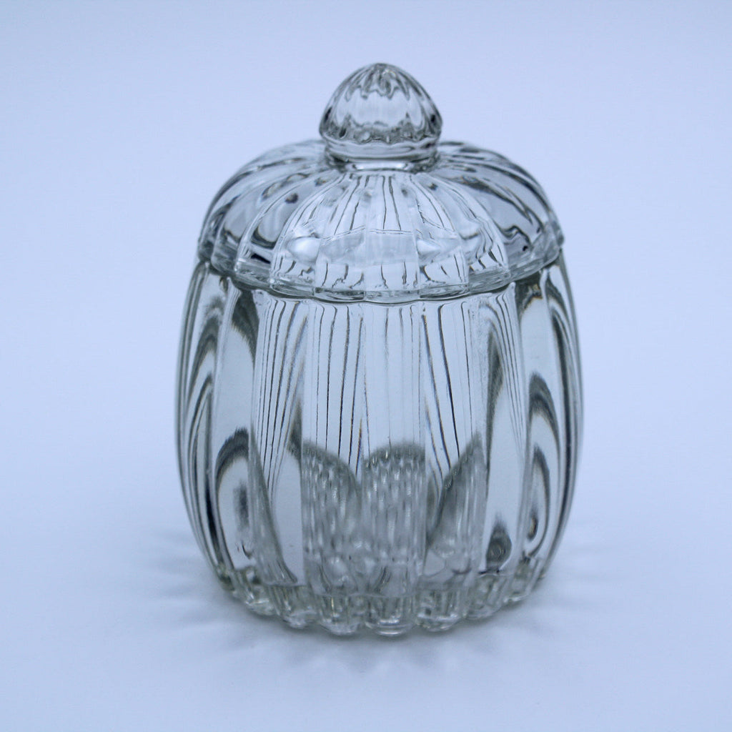 Jeannette Glass National Pattern Relish Jar with Lid — Clear