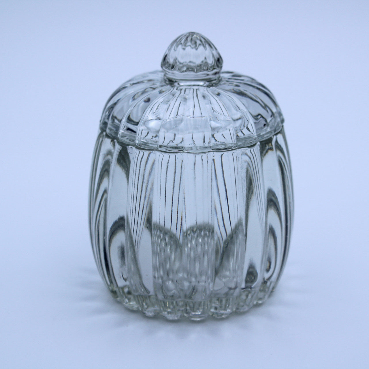 Jeannette Glass National Pattern Relish Jar with Lid — Clear