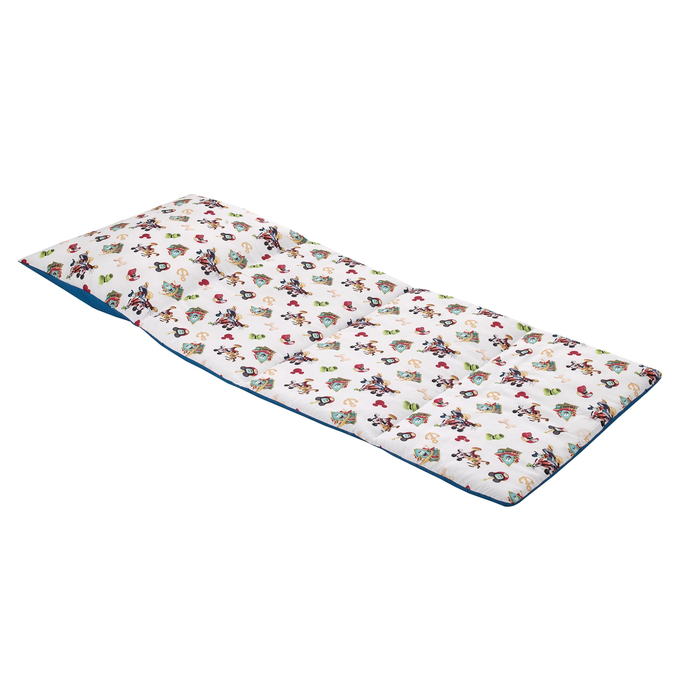 Mickey Mouse Funhouse Crew Blue, Red and Yellow, Funny,  Donald Duck, Goofy and Pluto Deluxe Easy Fold Toddler Nap Mat