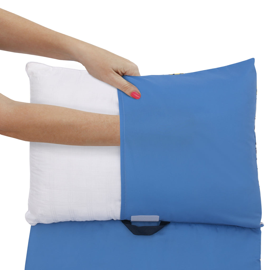 Lazy Minions Club Gray, Blue, Yellow, and White Deluxe Easy Fold Toddler Nap Mat