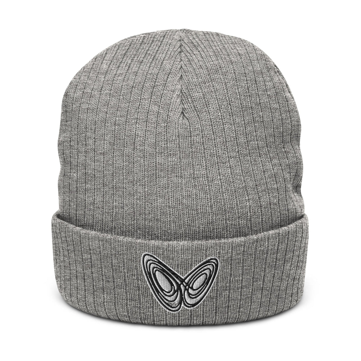 Butterfly Fractal Ribbed knit beanie
