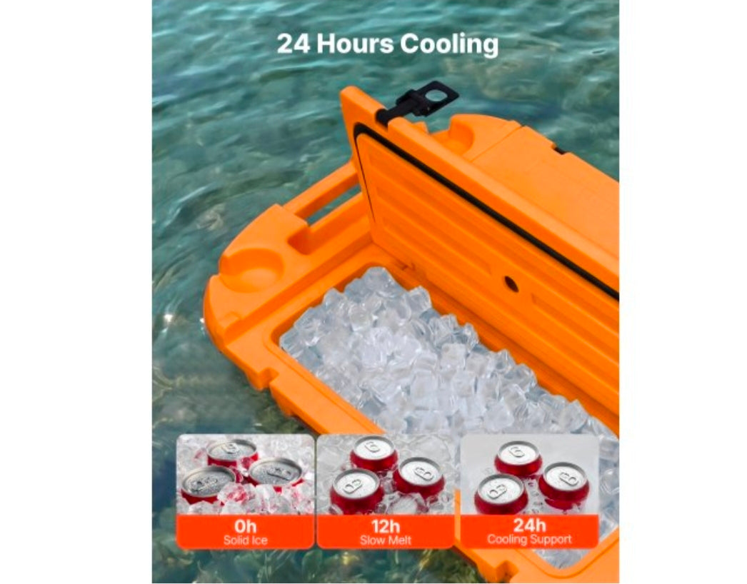 Floating Cooler, 40 QT Floating Ice Chest with Dry Storage & Tow Rope, Premium LLDPE Amphibious Drink Cooler for Water & Land, Cruise Smoothly Stable on Lake, River, Pool, Beach, Kayak
