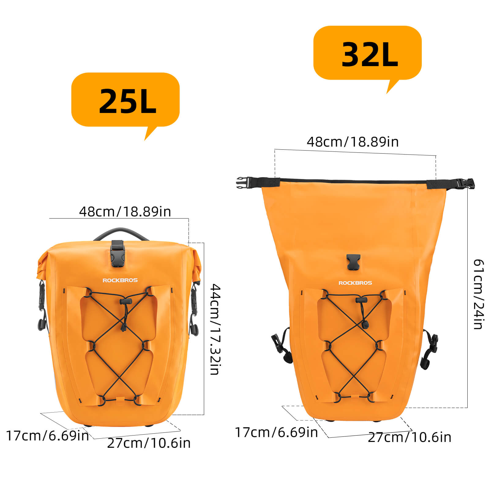 Fully Waterproof Bike Pannier Large Capacity
