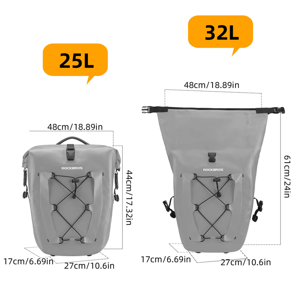 Fully Waterproof Bike Pannier Large Capacity