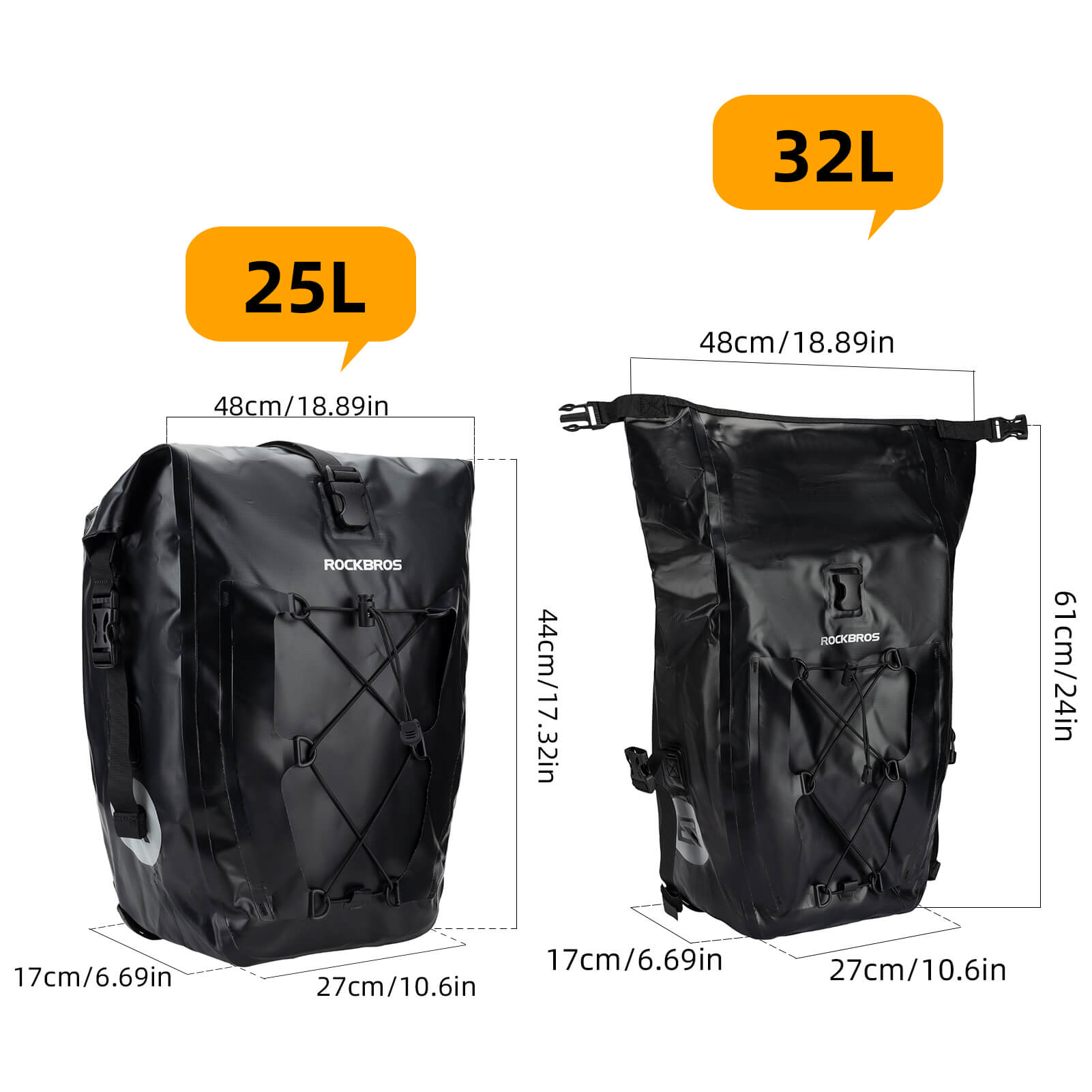 Fully Waterproof Bike Pannier Large Capacity