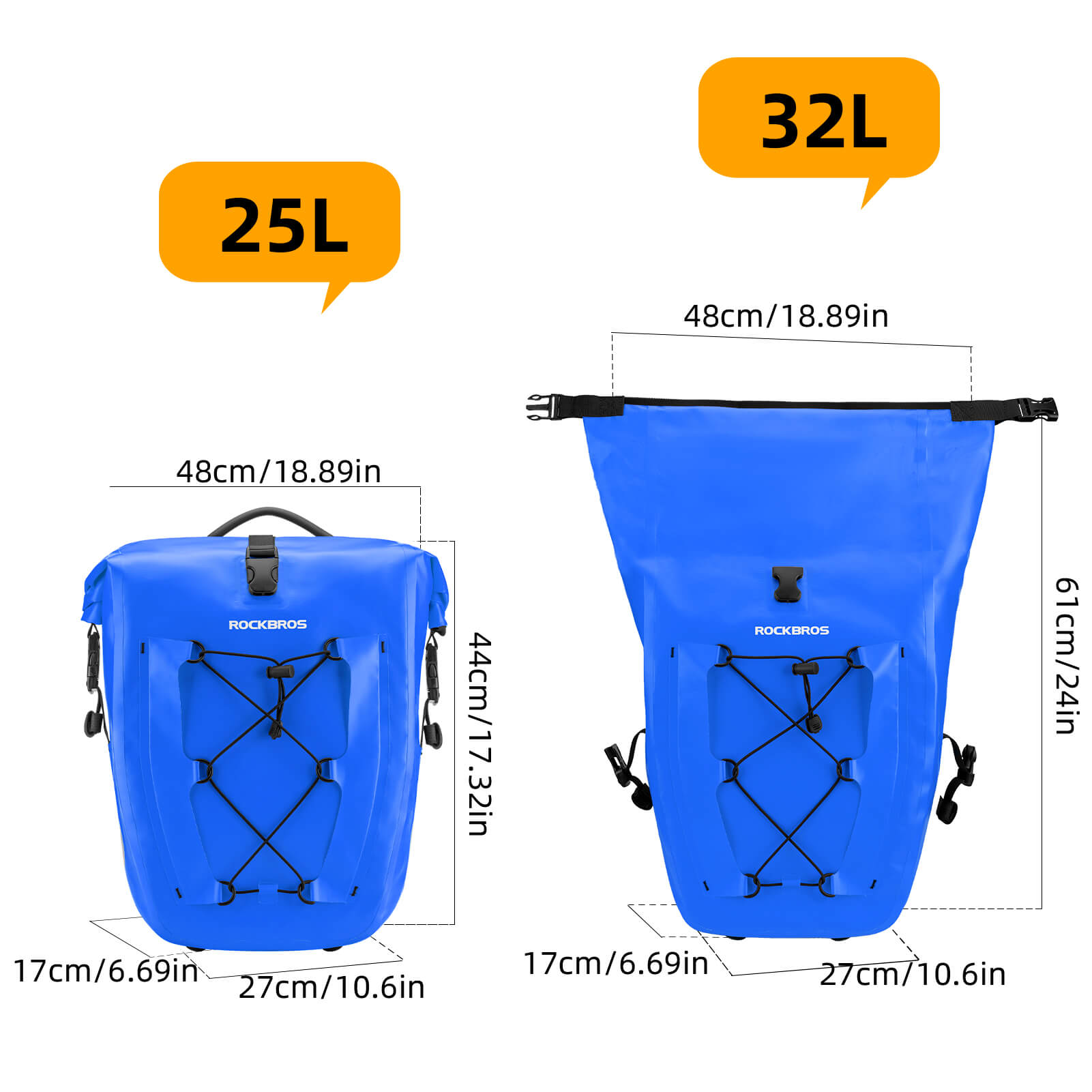 Fully Waterproof Bike Pannier Large Capacity