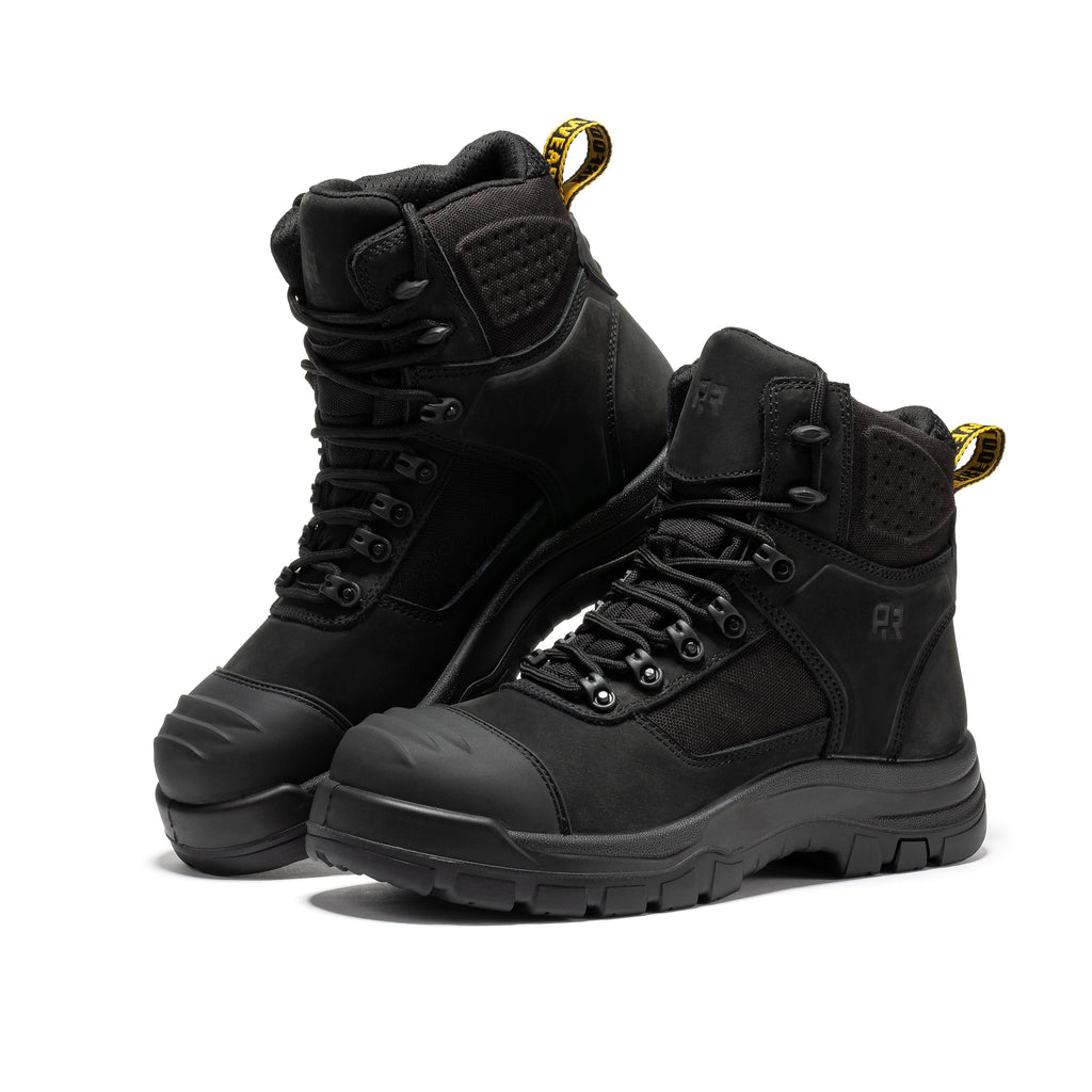 ROCKROOSTER Stowe Black 7 inch Composite Toe Leather Work Boots CP212BK