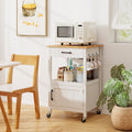 Rolling Kitchen Island Cart with Drawer and Side Hooks