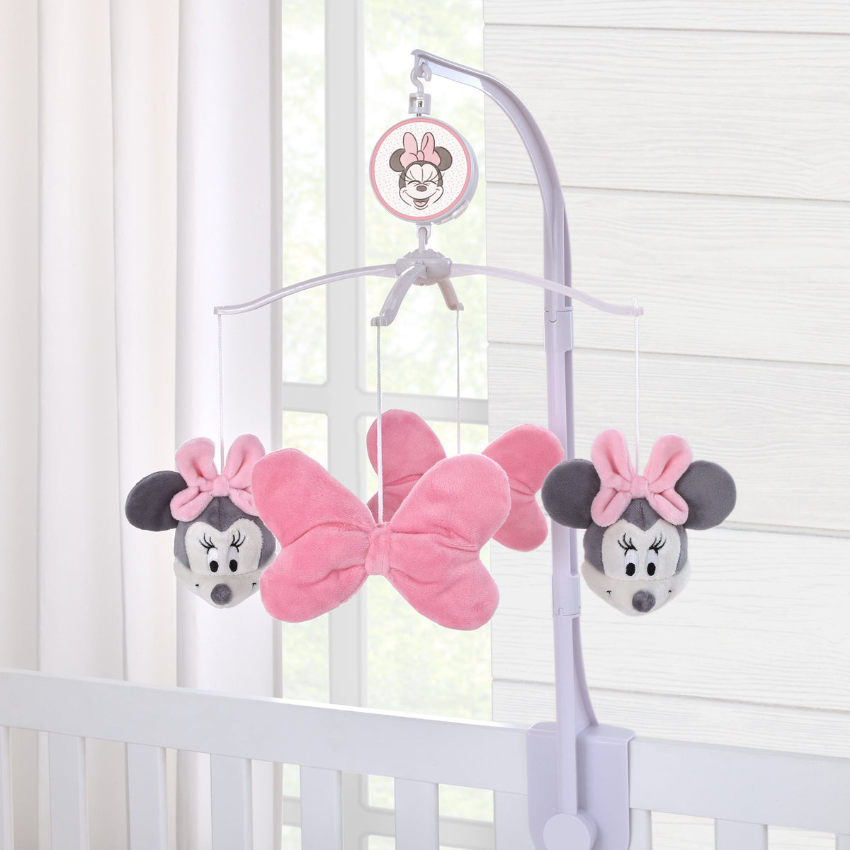 Disney Minnie Mouse Lovely Little Lady Pink Plush Bows Musical Mobile