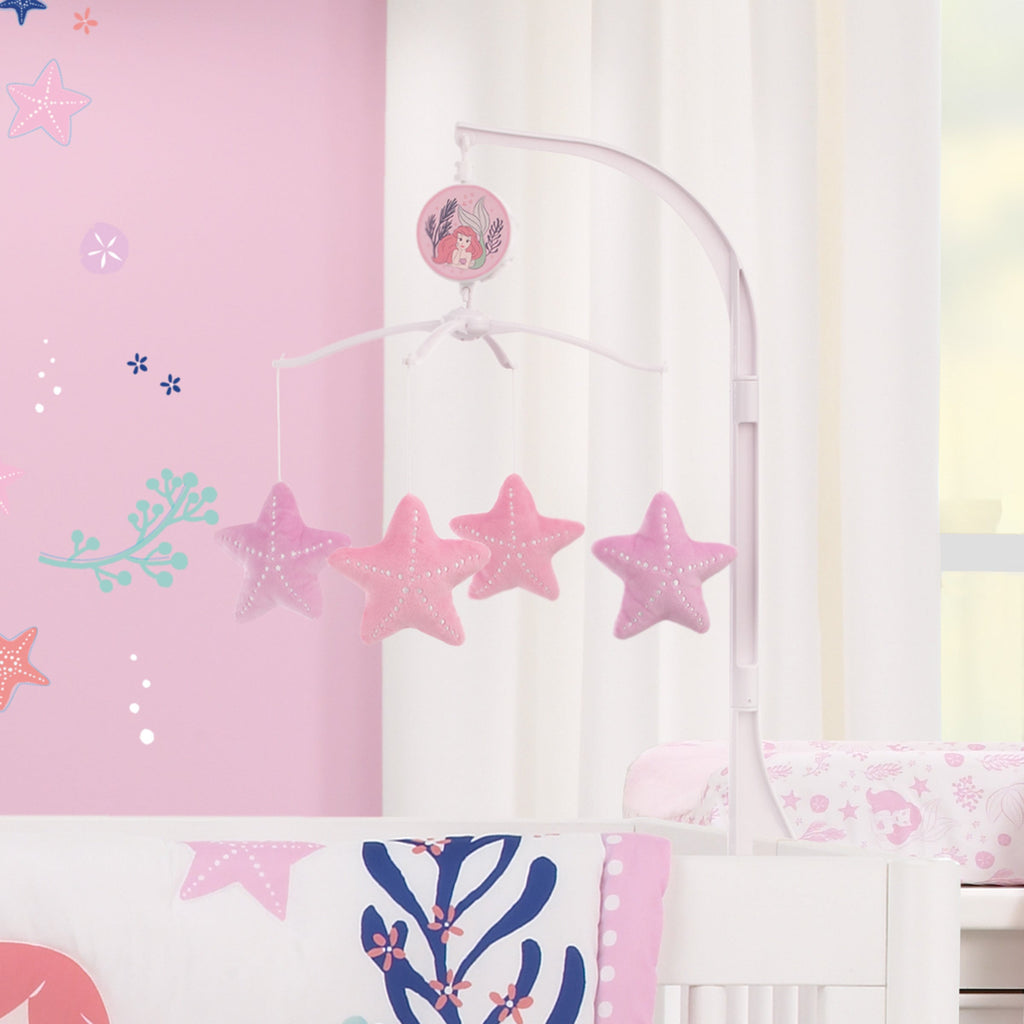 The Little Mermaid Pink, Aqua and Coral Ariel Cute by Nature Musical Mobile