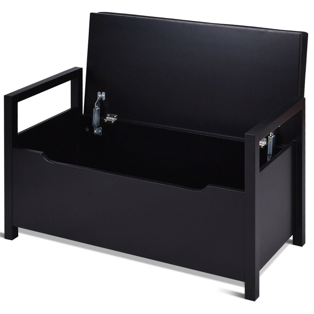 34.5 ×15.5 ×19.5 Inch Shoe Storage Bench with Cushion Seat for Entryway