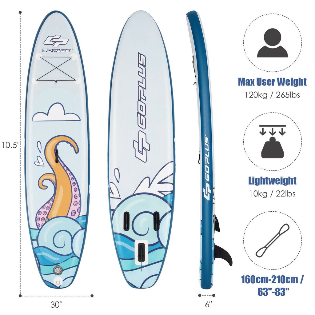 11 ft Inflatable Stand Up Paddle Board Surfboard with Aluminum Paddle Pump