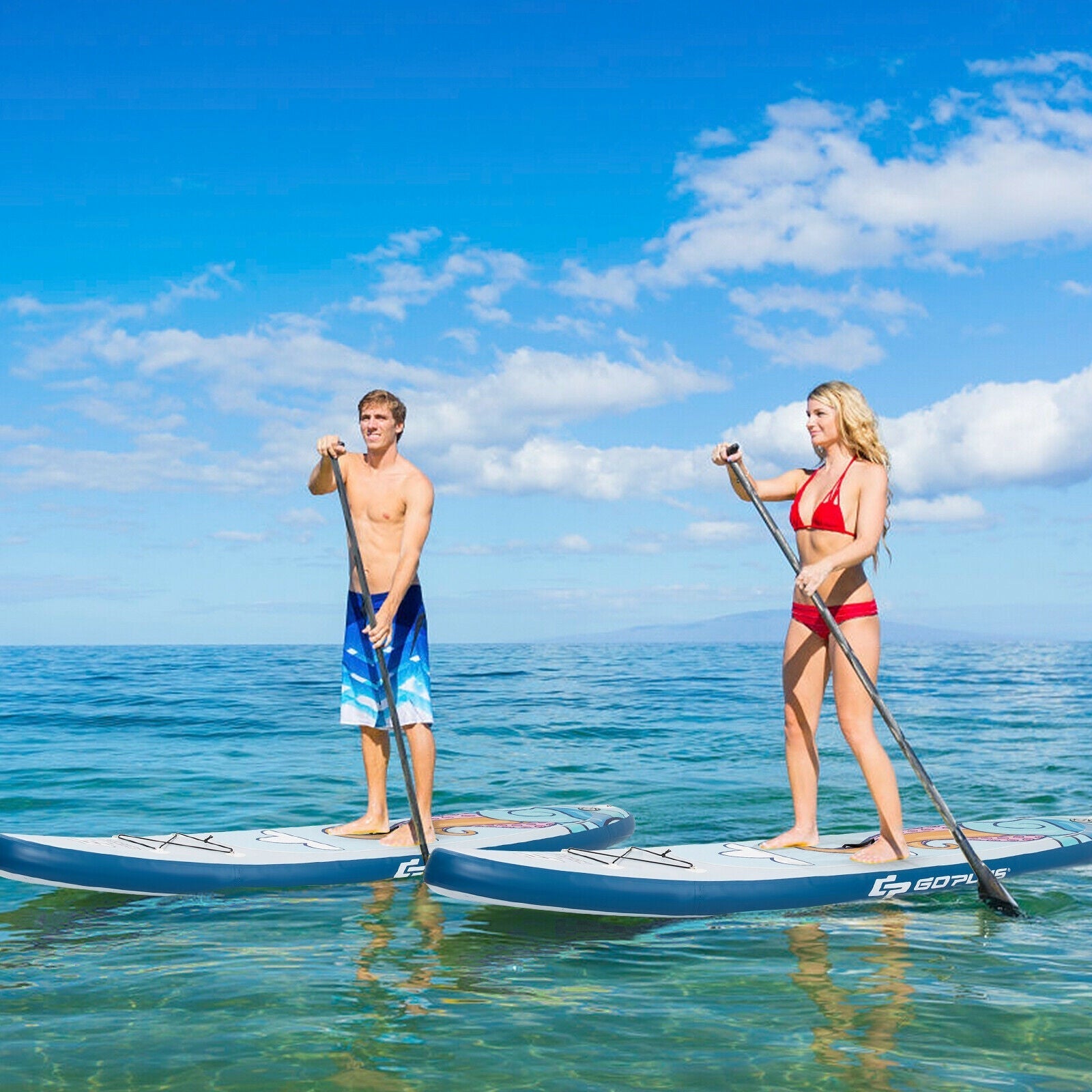 11 ft Inflatable Stand Up Paddle Board Surfboard with Aluminum Paddle Pump