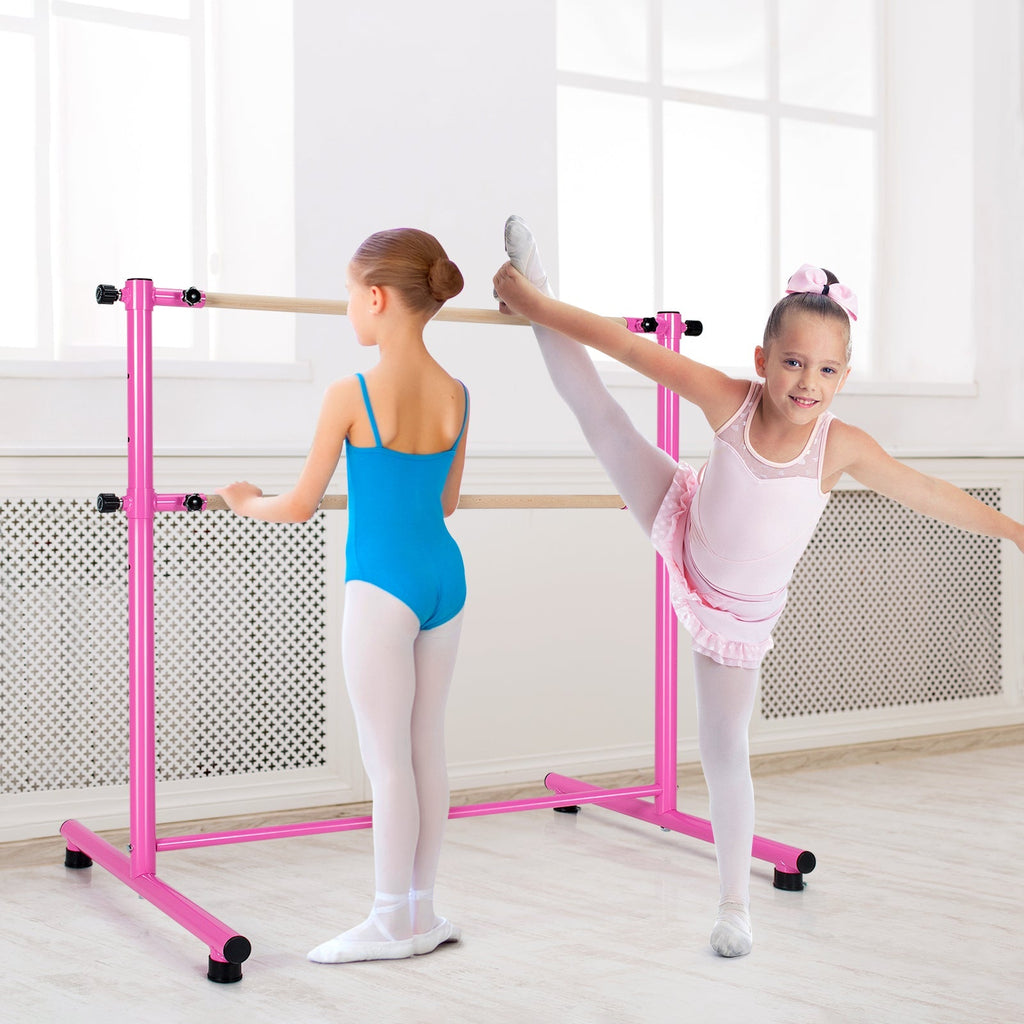 47 Inch Double Ballet Barre with Anti-Slip Footpads