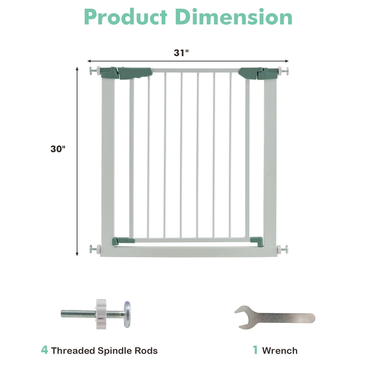 30-32.5 Inch Wide Safety Gate with 30 Inch Scientific Height