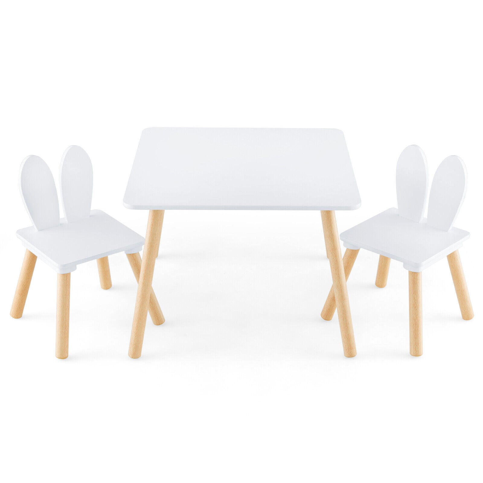 3 Pieces Kids Table and Chairs Set for Arts Crafts Snack Time