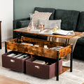 Lift Top Coffee Table Central Table with Drawers and Hidden Compartment for Living Room