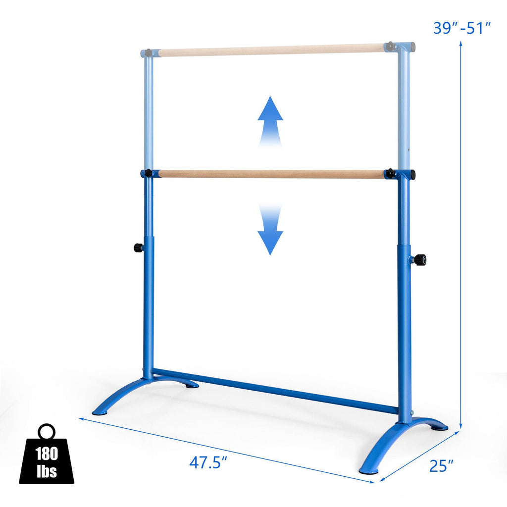 51 Inch Ballet Barre Bar with 4-Position Adjustable Height