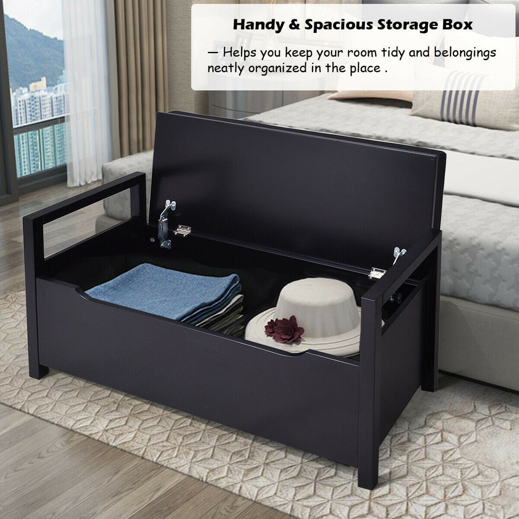 34.5 ×15.5 ×19.5 Inch Shoe Storage Bench with Cushion Seat for Entryway