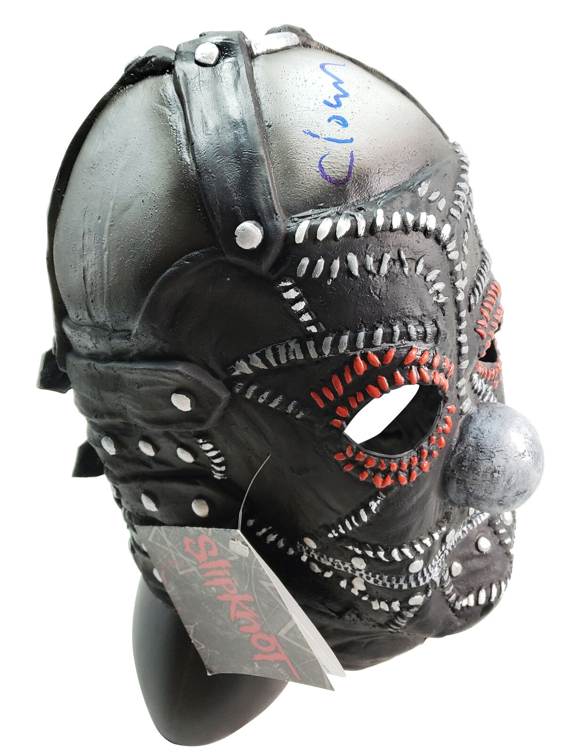 Slipknot Clown Signed Mask Shawn Crahan w Custom Display Stand ACOA