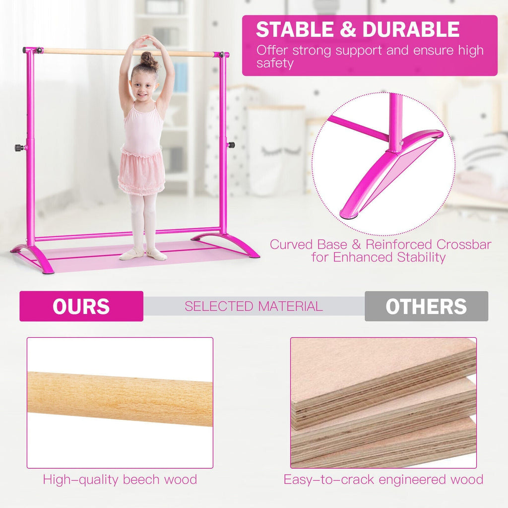 51 Inch Ballet Barre Bar with 4-Position Adjustable Height