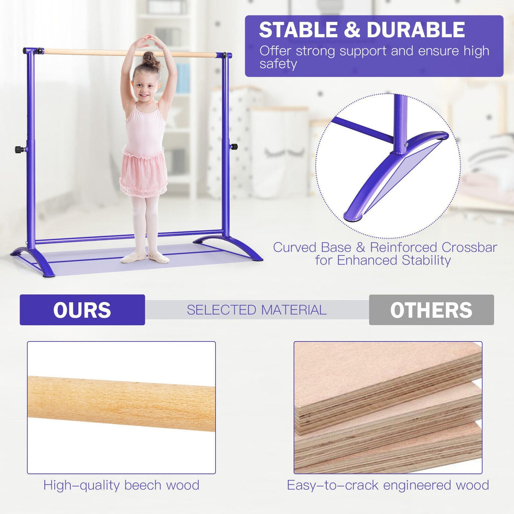51 Inch Ballet Barre Bar with 4-Position Adjustable Height