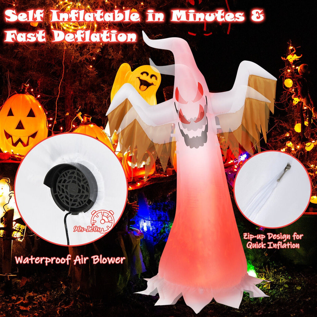 6 Feet Halloween Inflatable Ghost Quick Blow up Halloween D√©cor with LED Lights
