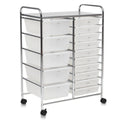 15-Drawer Utility Rolling Cart with Drawers Multi-Use Storage-Icecream Multicolor