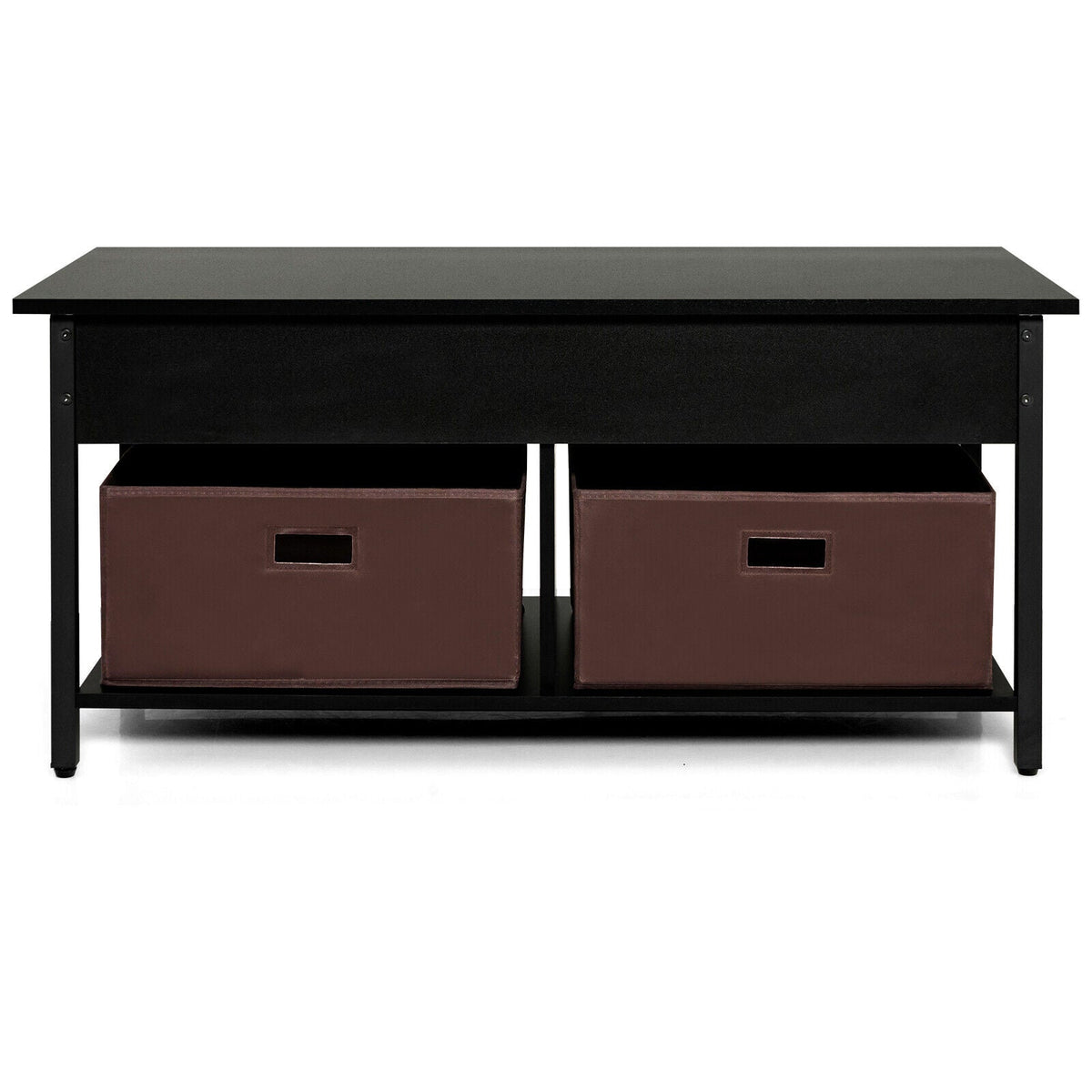 Lift Top Coffee Table Central Table with Drawers and Hidden Compartment for Living Room