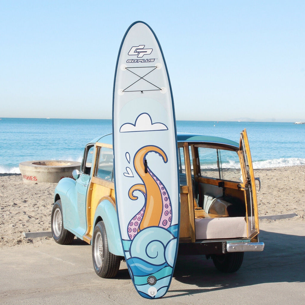 11 ft Inflatable Stand Up Paddle Board Surfboard with Aluminum Paddle Pump