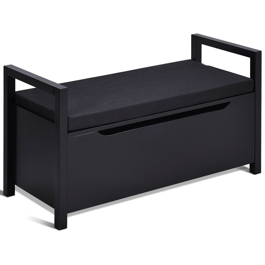 34.5 ×15.5 ×19.5 Inch Shoe Storage Bench with Cushion Seat for Entryway