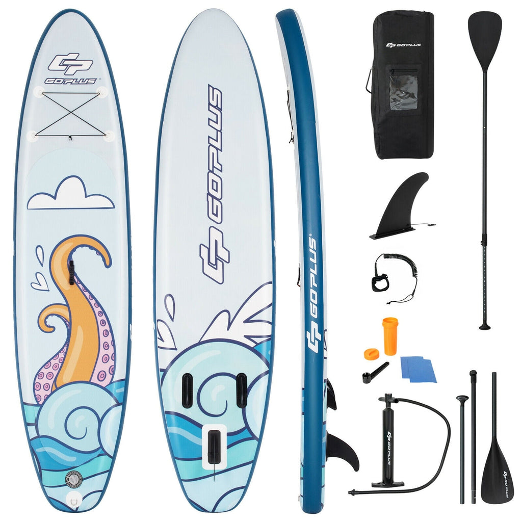 11 ft Inflatable Stand Up Paddle Board Surfboard with Aluminum Paddle Pump