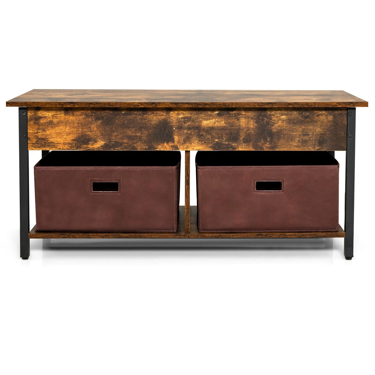 Lift Top Coffee Table Central Table with Drawers and Hidden Compartment for Living Room