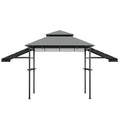 13.5 x 4 Feet Patio BBQ Grill Gazebo Canopy with Dual Side Awnings
