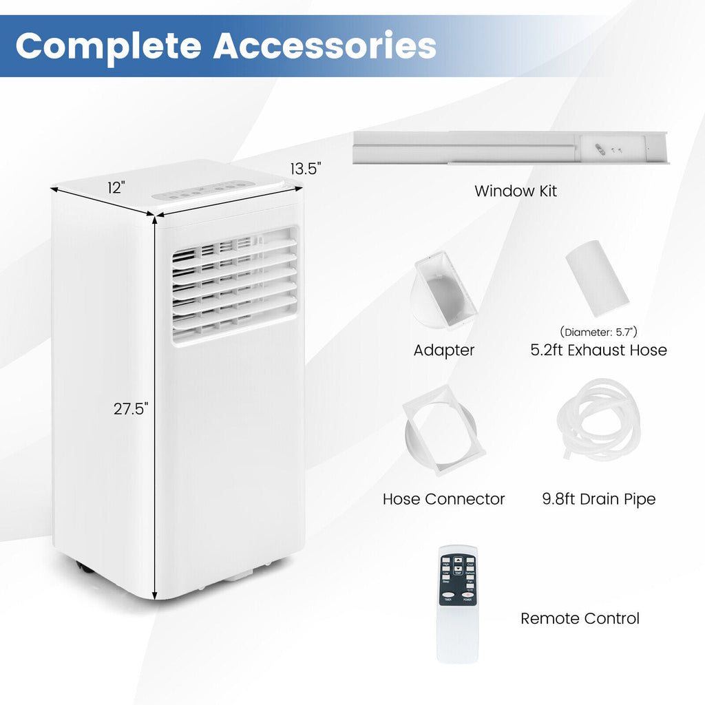 Portable Air Conditioner 5000 BTU Cools 250 Sq Ft with Remote