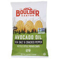 BOULDER CANYON: Olive Oil Sea Salt and Cracked Pepper Kettle Style Potato Chips, 5.25 oz