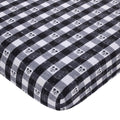 Mickey Mouse - Black, White and Gray Plaid Nursery Fitted Crib Sheet