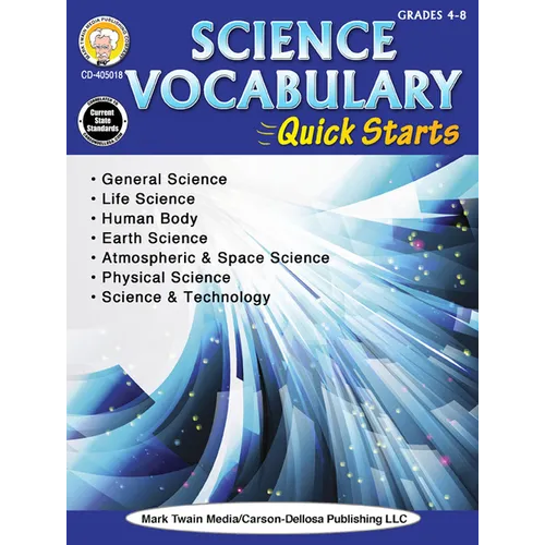 Science Vocabulary Quick Starts, Grades 4 - 8 - Paperback