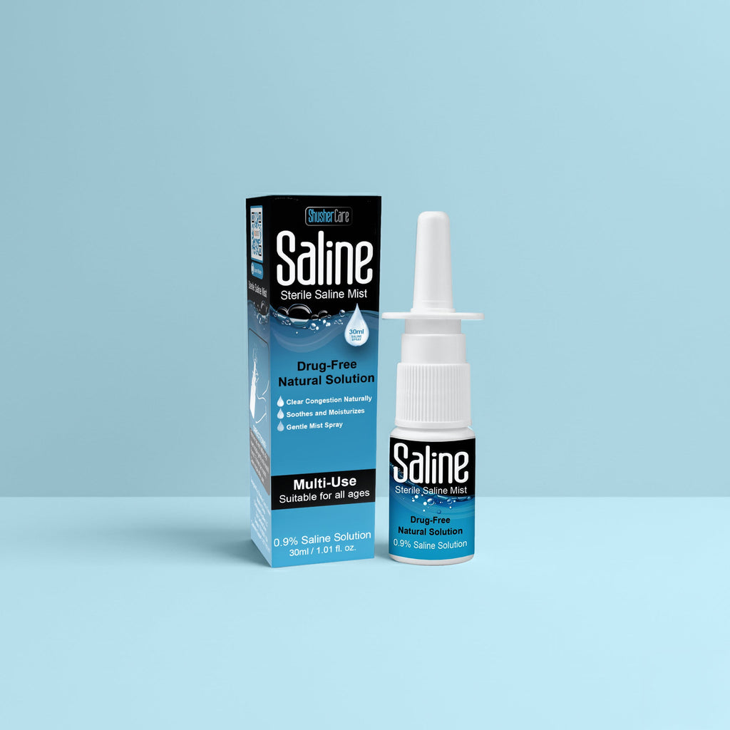 Shusher Care Saline Nasal Spray – Drug-Free, Preservative-Free Congestion Relief for Babies & Family