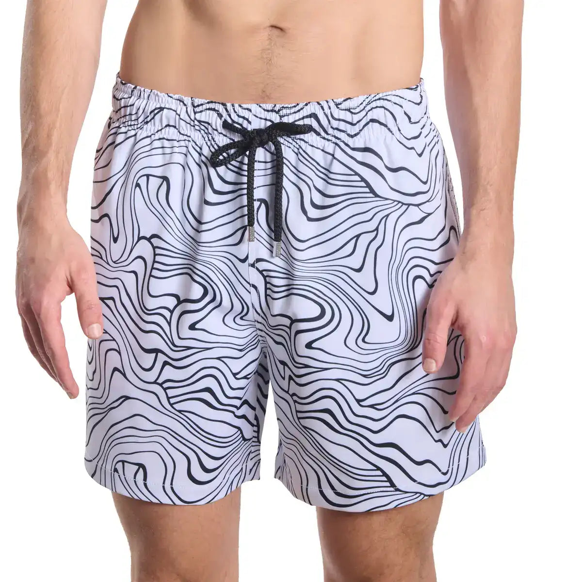 Sand Waves, Surf and Storm Hybrid Short, Compression Lined Swim and Resort Trunk