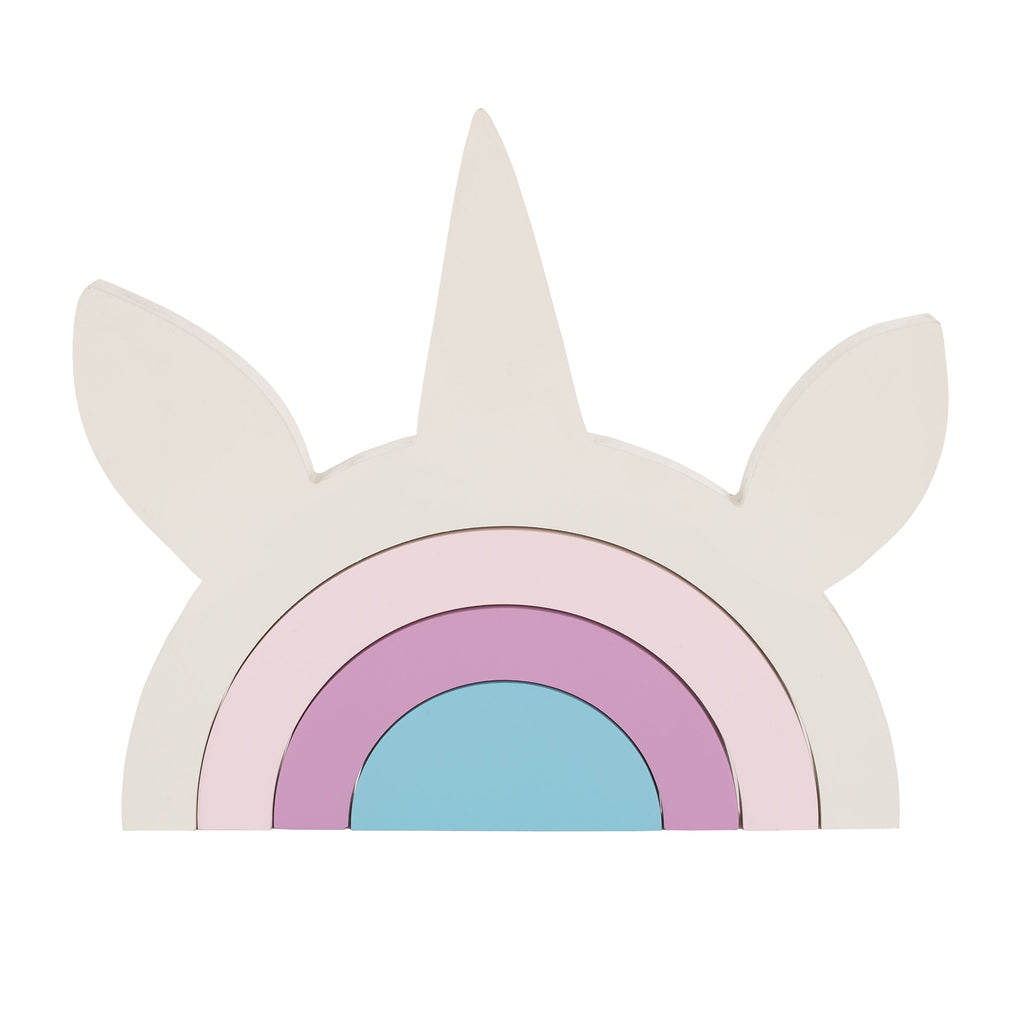 Unicorn White, Pink, Lavender, and Blue Wood Stacking Shelfie DÃ©cor