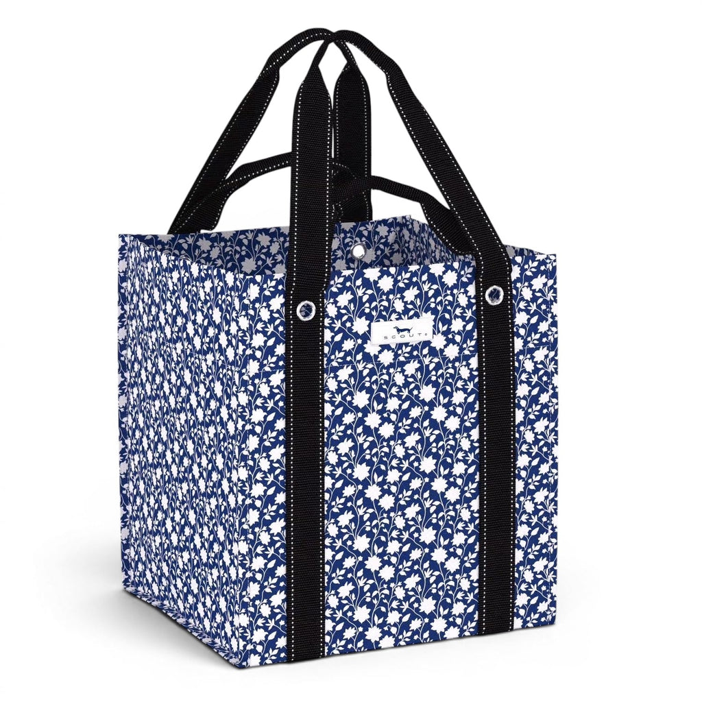 Blue Floral Blooms Bagette Market Tote | Scout Bags